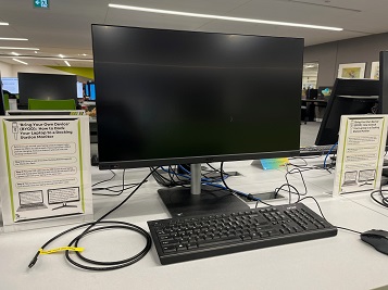 picture of a BYOD docking station at Douglas College NW library